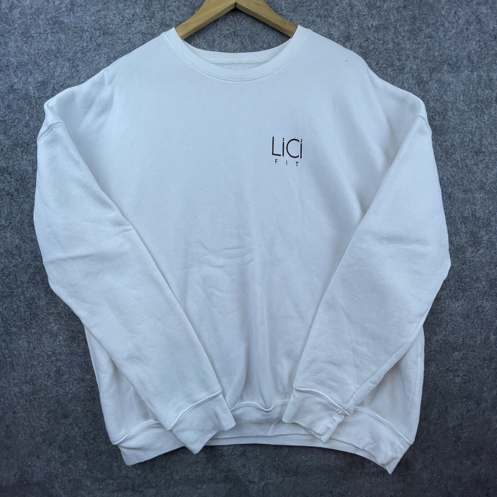 Lici‎ Fit Sweatshirt Womens Extra Large White Athleisure Athletic Basic Minimal